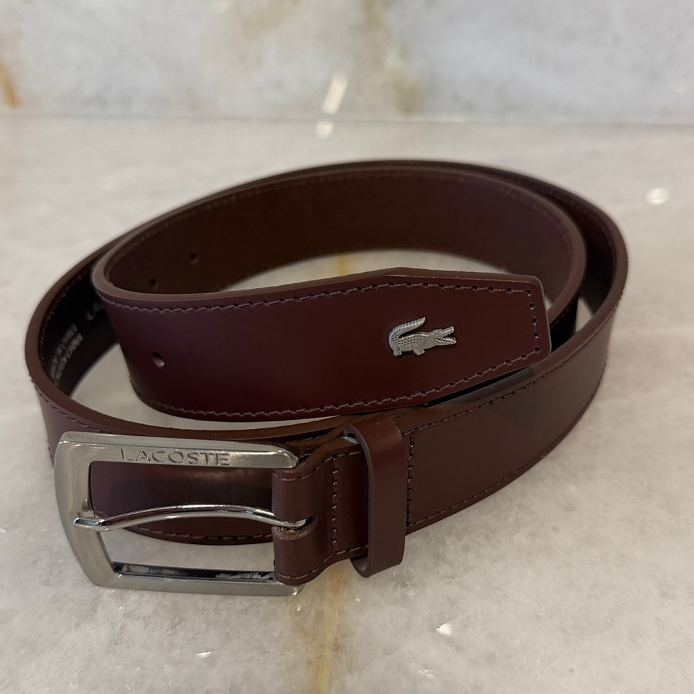 Lacoste Men's Brown Leather Belt Bag